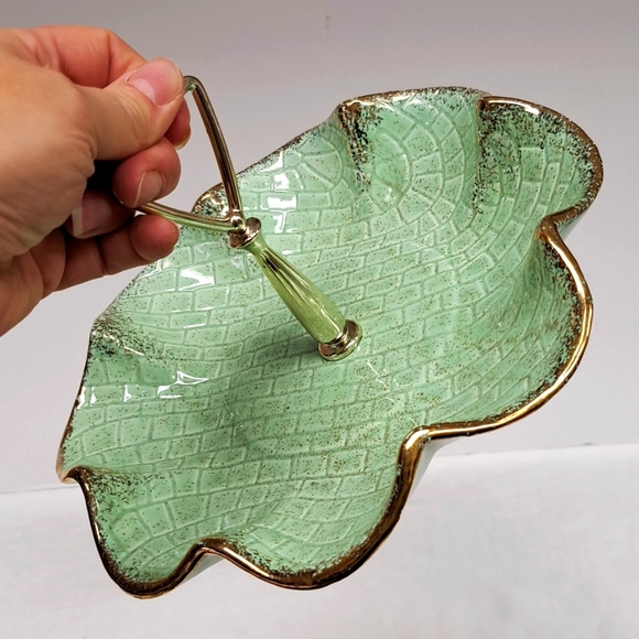 Mid Century Modern California Pottery tidbit / sandwich tray - Picture 2 of 7